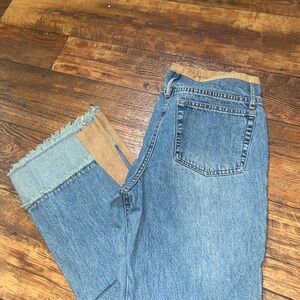 L.A. BLUES Light Blue Denim Jeans with Tan Waist Trim